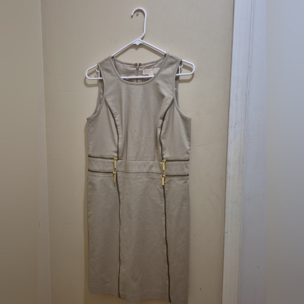 MICHAEL Michael Kors Tan Dress   Size 10 Zip Golden